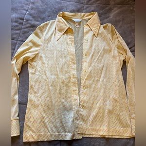 alex colman yellow print button down